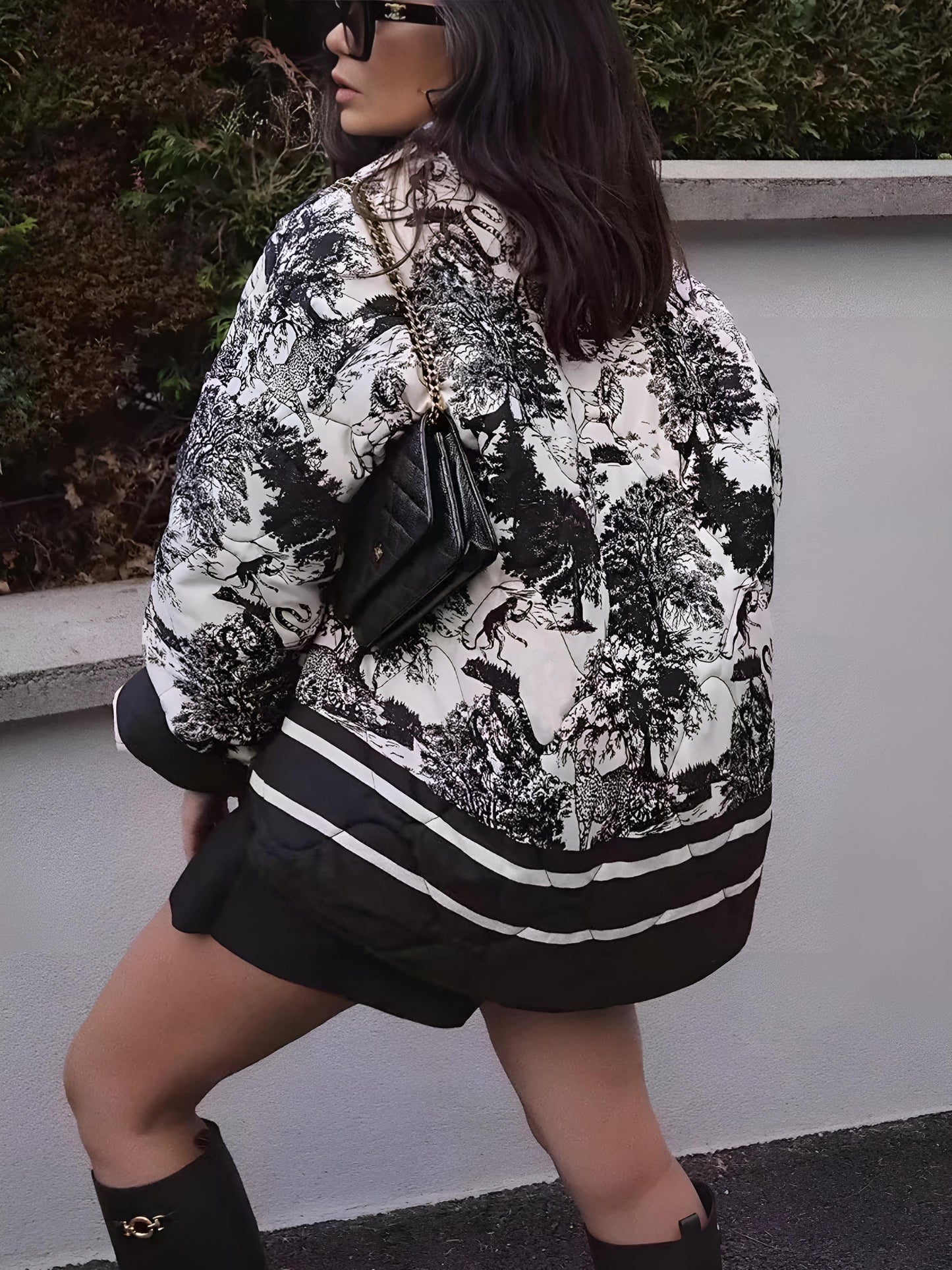 WW | Printed jacket Toile de Jouy Black & White Artistic & Chic