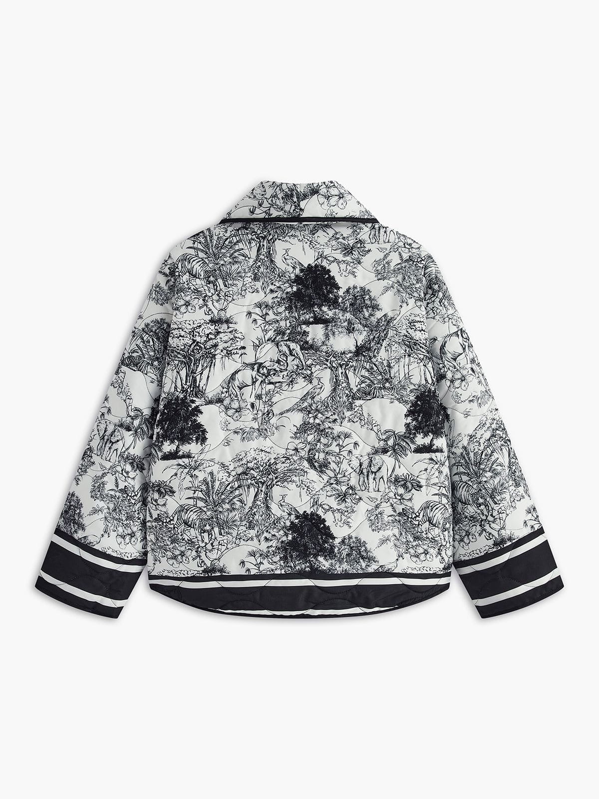 WW | Printed jacket Toile de Jouy Black & White Artistic & Chic
