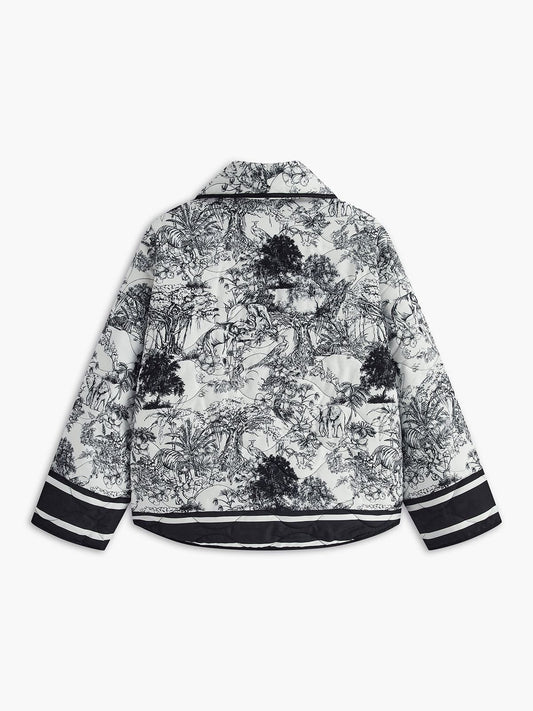 WW | Printed jacket Toile de Jouy Black & White Artistic & Chic