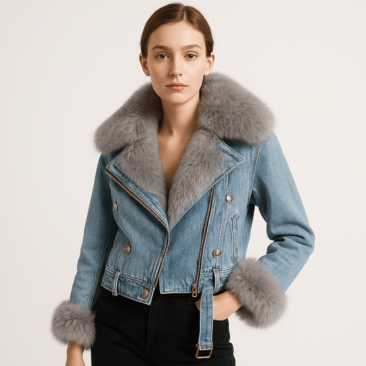 WW | Jeansjacke mit gefüttertem Kunstpelz, warm und stylisch für den Winter