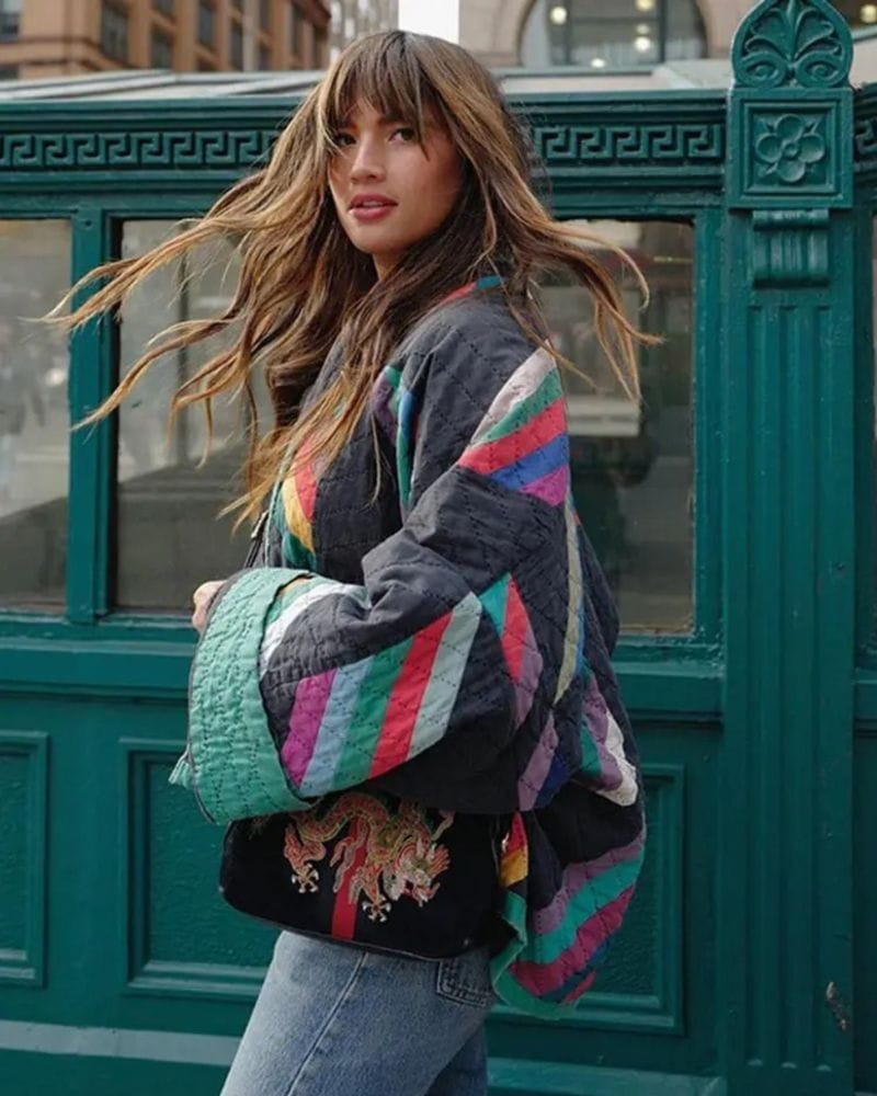 WW | Oversized Ethno-Jacke Mehrfarbig Kühn und Bequem