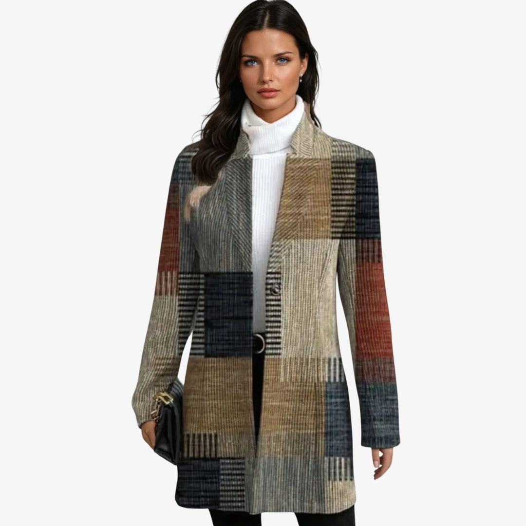 WW | Fashionable Patchwork Jacket Autumn Geometric Pattern