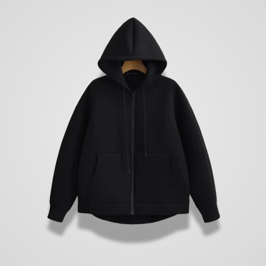 WW | Hoodie mit Reißverschluss Grau Fleece Kapuze & Taschen Warm & Minimalistisch