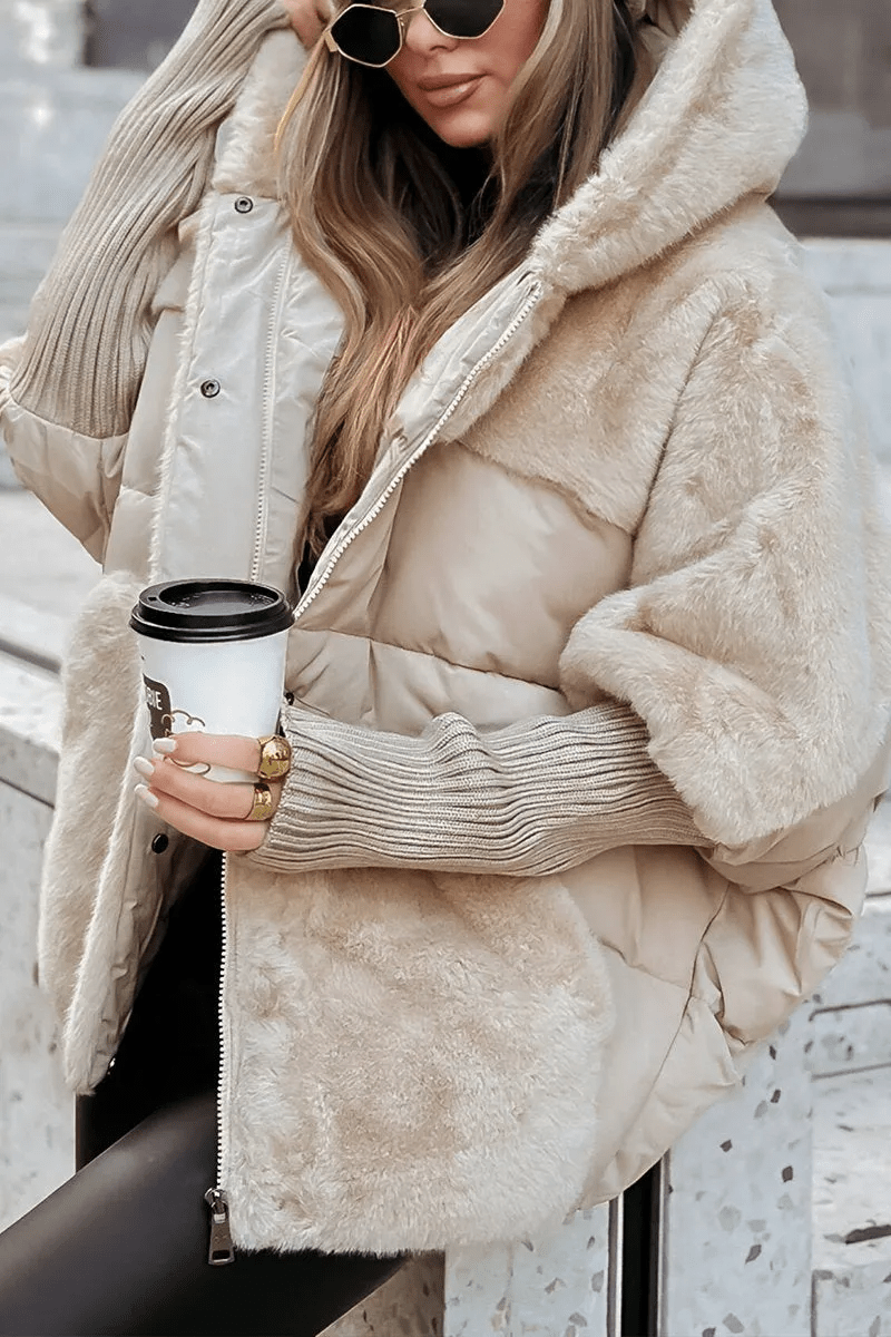 WW | Oversized Down Jacket with Faux Fur Warmth & Elegance Style Winter Trend