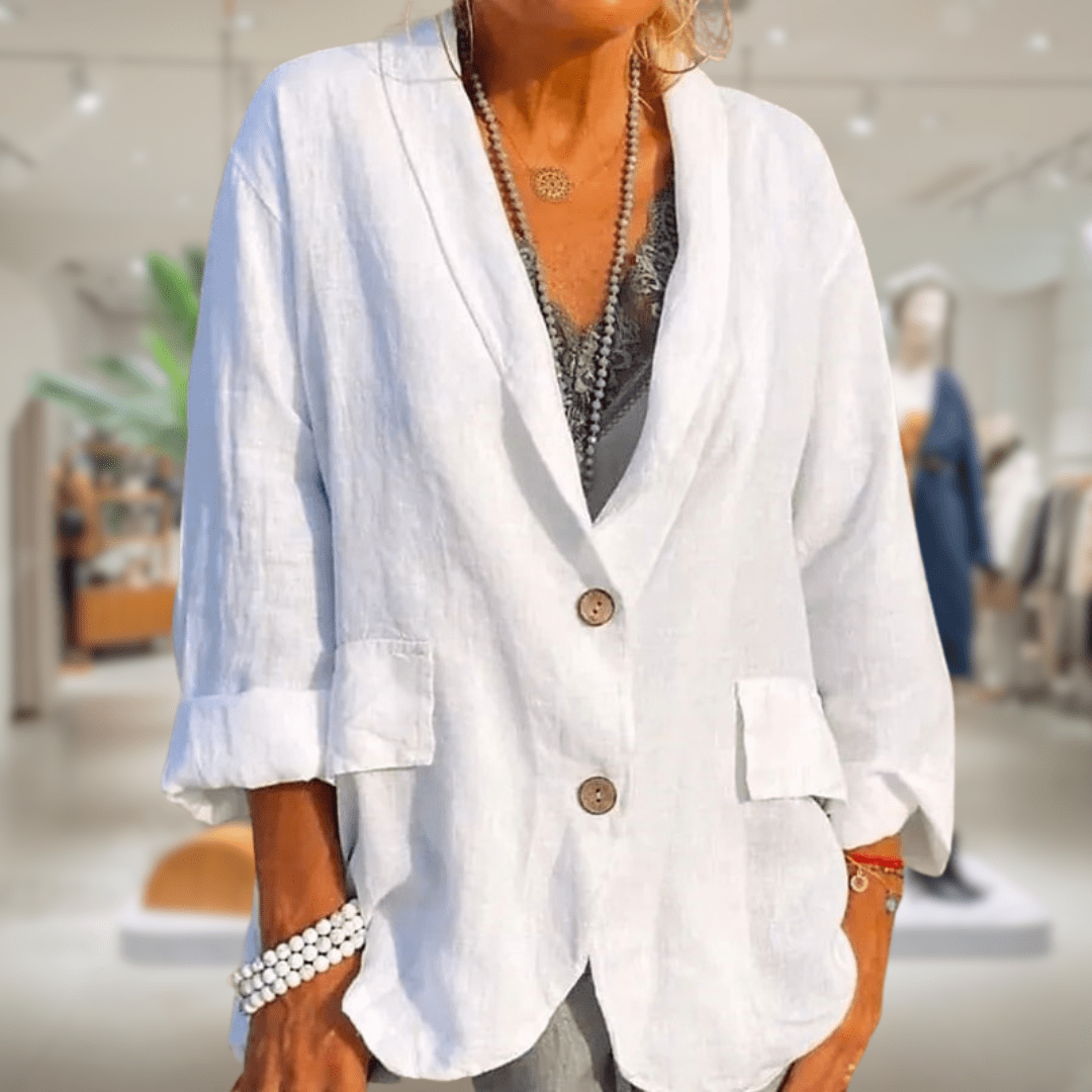 WW | Linen Blazer Casual Beige Natural Elegance and Comfort