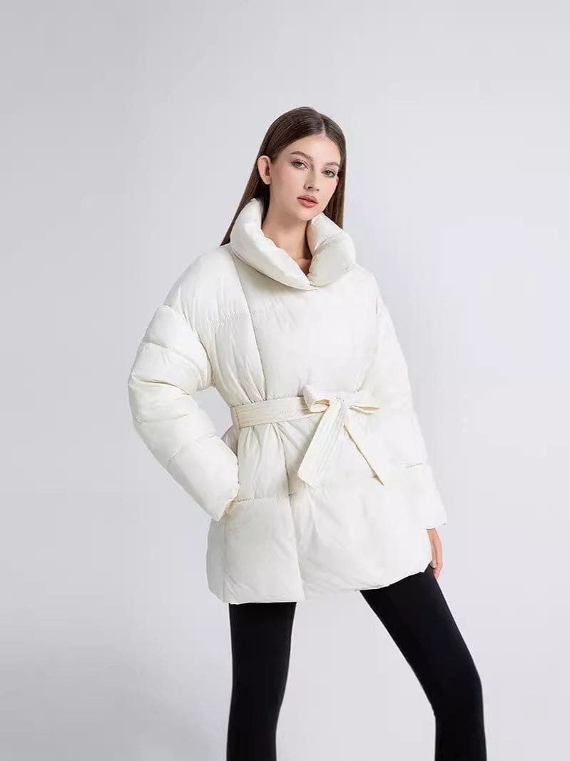 WW | Fitted Winter Down Jacket with High Collar Warm and Elegant