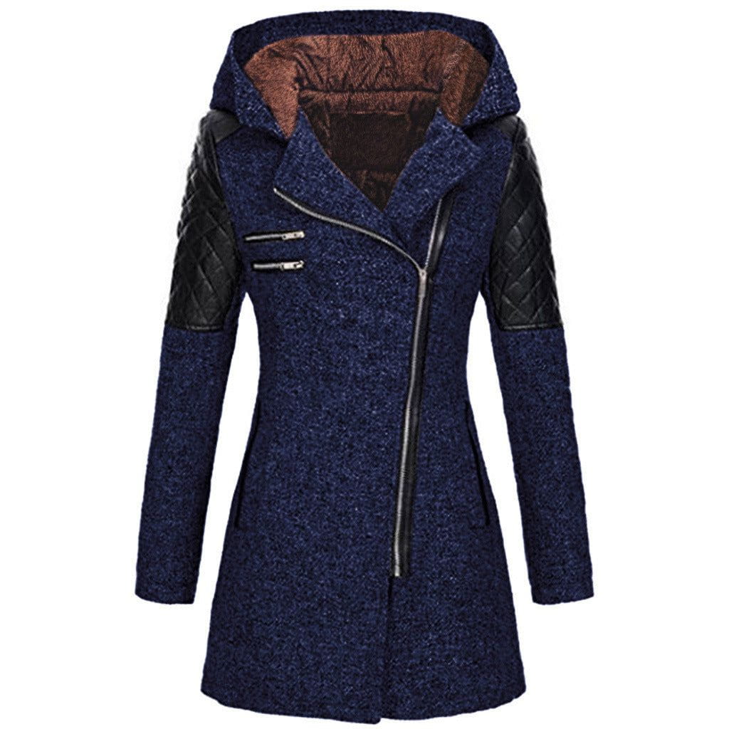 WW | Biker Winter Coat Made of Wool & Faux Leather Warm and Trendy