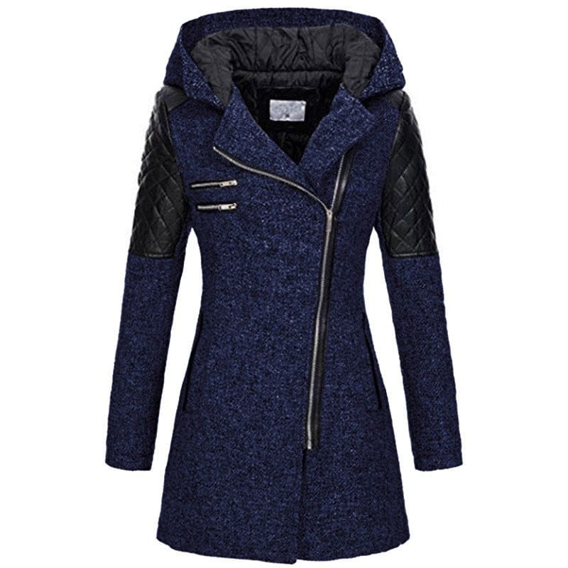 WW | Biker Winter Coat Made of Wool & Faux Leather Warm and Trendy