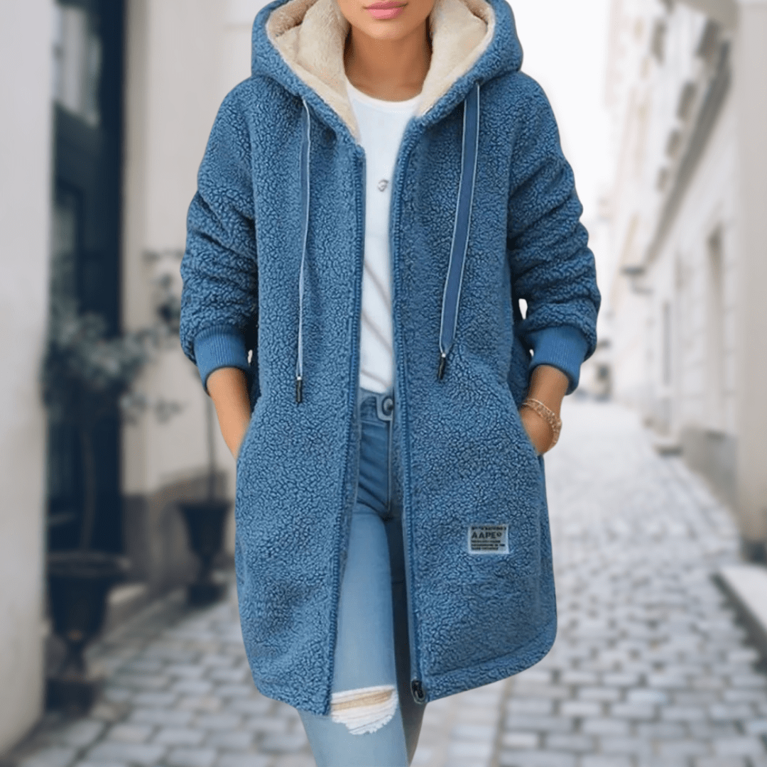 WW | Weicher & warmer Kapuzenfleece-Mantel Lässiger Stil