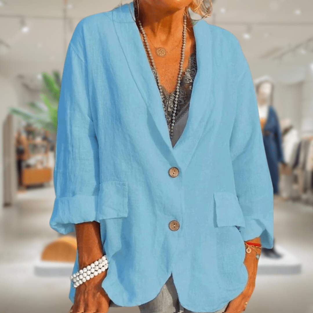 WW | Linen Blazer Casual Beige Natural Elegance and Comfort