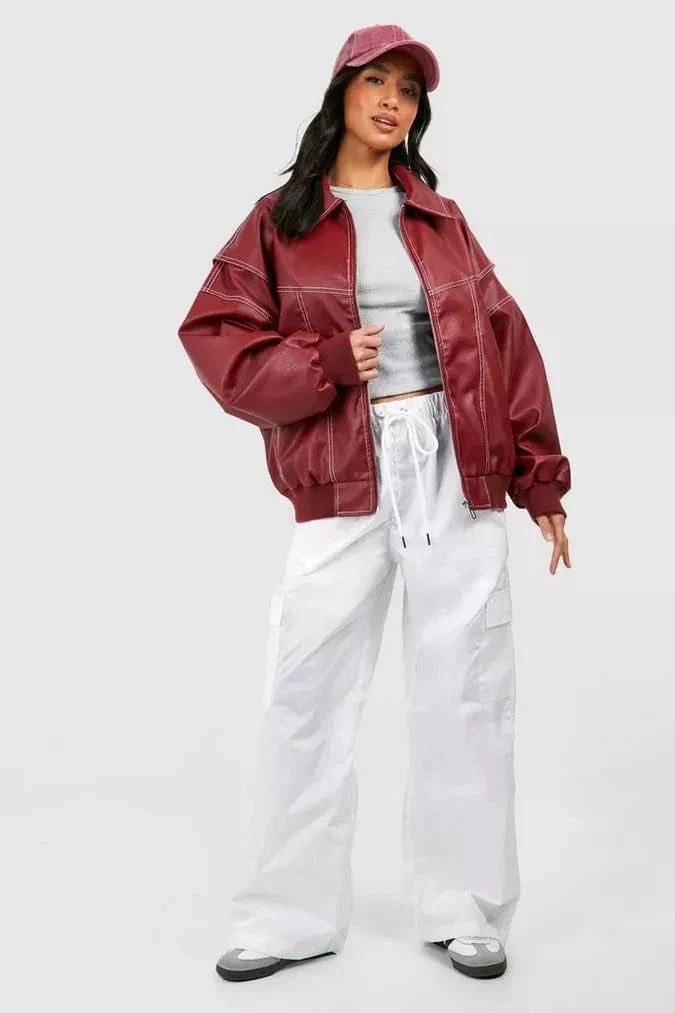 WW | Oversized Faux Leather Blouson Trendy & Urban Bold Look