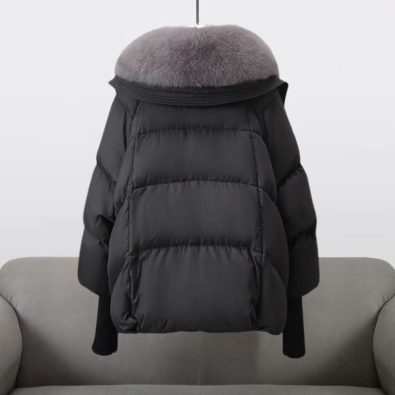 WW | Kurze Daunenjacke mit Ultra-warmem Pelzkragen & Eleganter Chic Winter