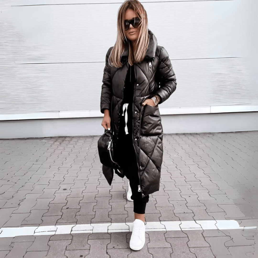 WW | Long Shiny Down Jacket Trend Warmth and Urban Style