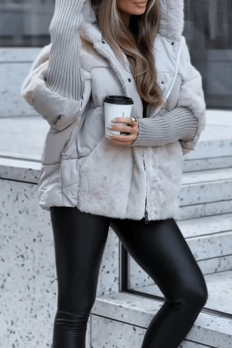 WW | Oversized Down Jacket with Faux Fur Warmth & Elegance Style Winter Trend