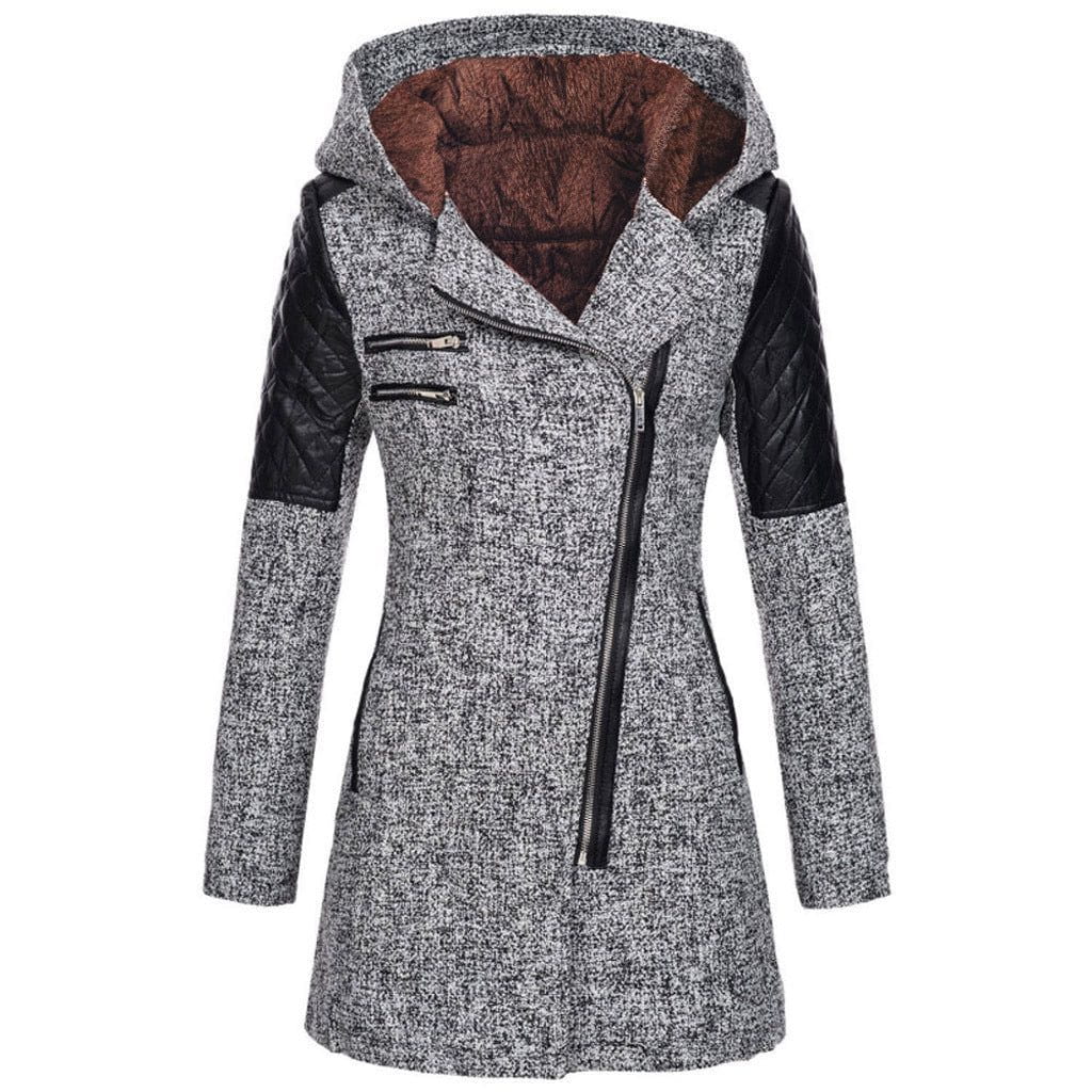 WW | Biker Winter Coat Made of Wool & Faux Leather Warm and Trendy