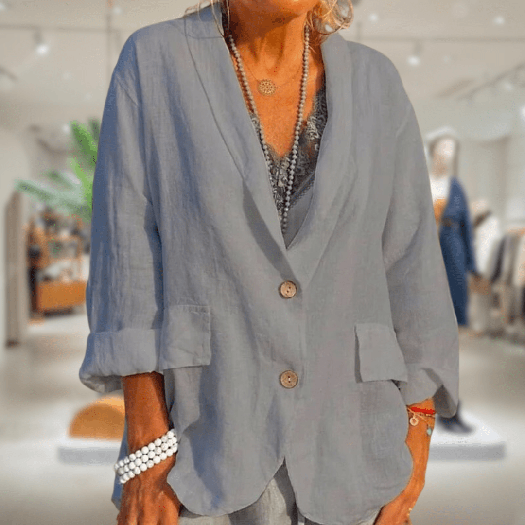 WW | Linen Blazer Casual Beige Natural Elegance and Comfort