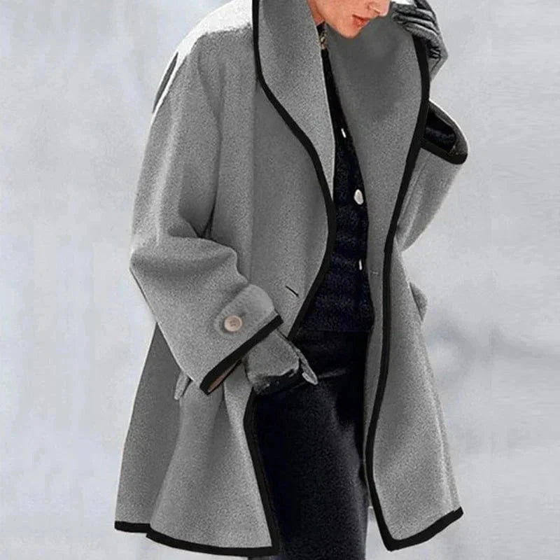 WW | Eleganter Mantel mit kontrastierenden Besätzen Chic & Wärme Ideal für den Winter