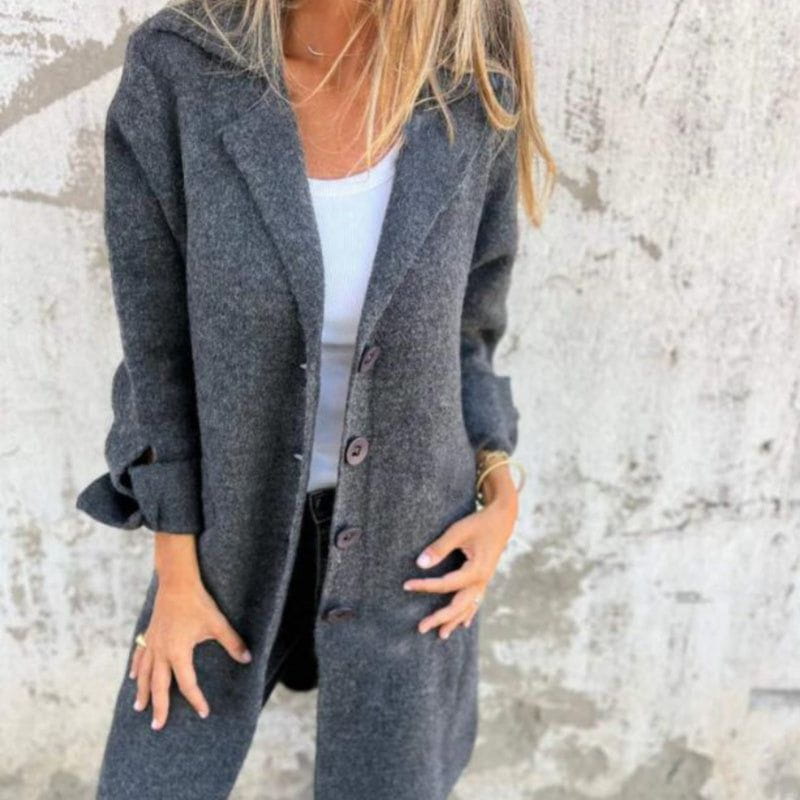 WW | Elegant & Comfortable Long Jacket with Buttons Autumn-Winter
