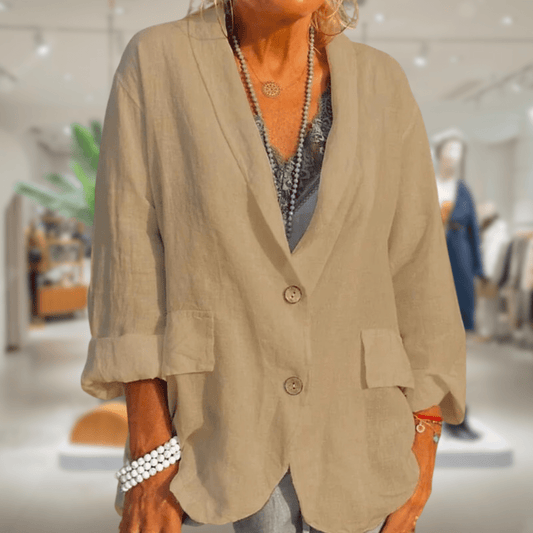WW | Linen Blazer Casual Beige Natural Elegance and Comfort