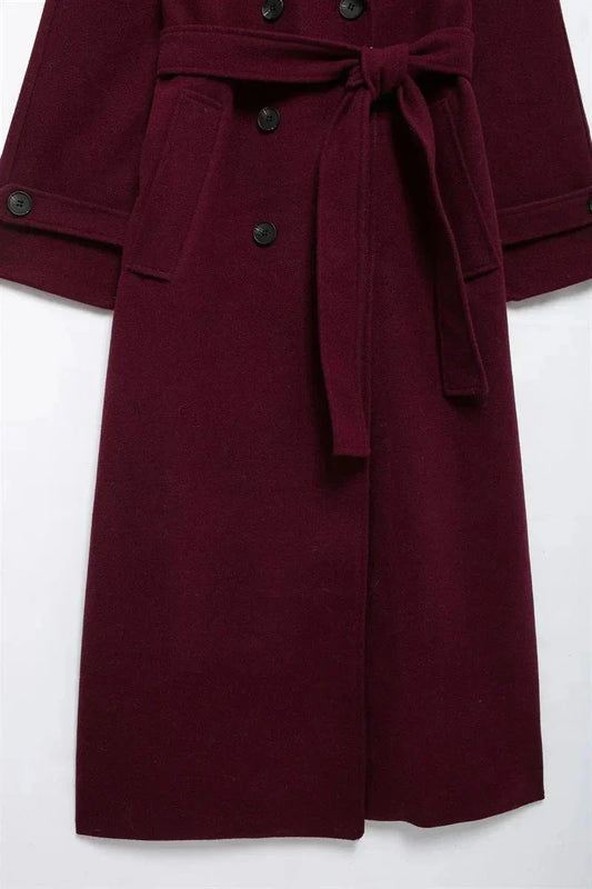WW | Elegante & warme lang geschnittene Jacke mit Gürtel Herbst-Winter