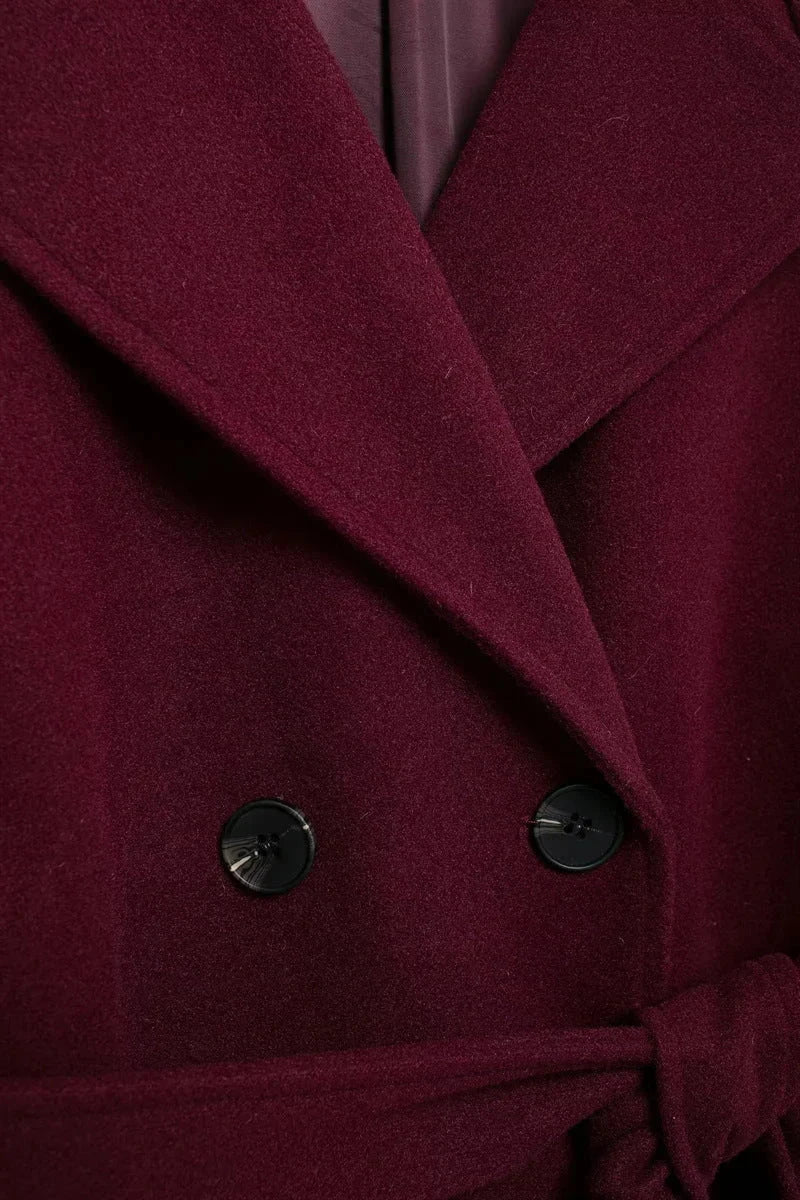 WW | Elegant & warm long cut jacket with belt Autumn-Winter