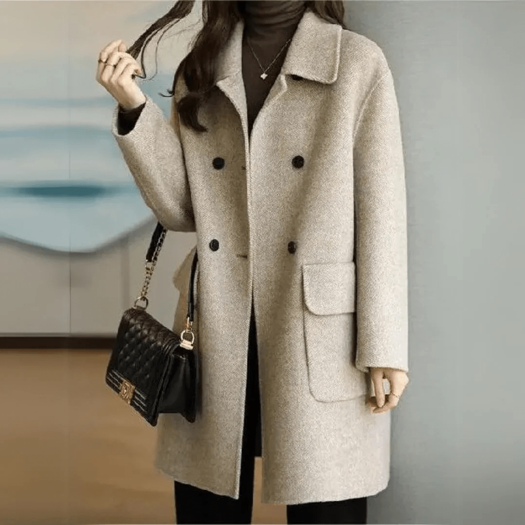 WW | Classic long wool & polyester coat Chic and timeless