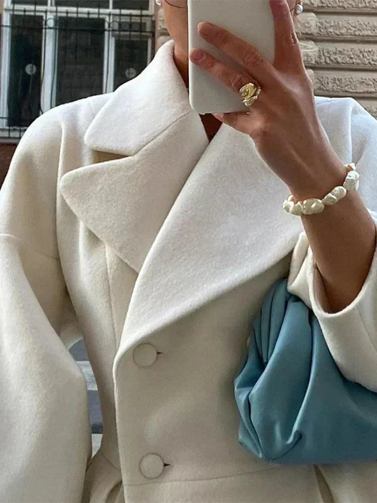 WW | Elegant Long Coat with Belt Chic Warmth and Sophistication