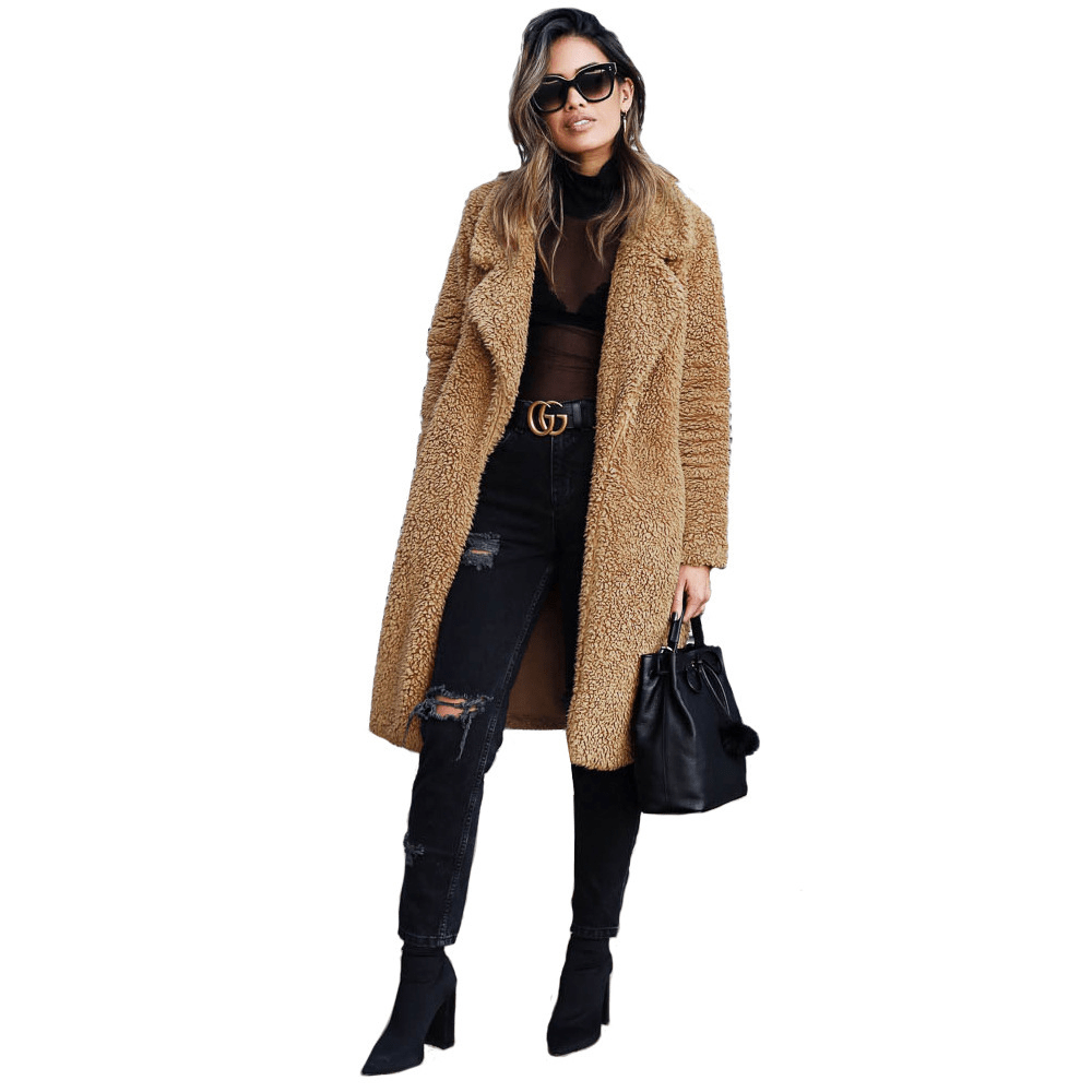 WW | Langer Teddy-Fell-Mantel Wärme & Eleganz Trend Winter