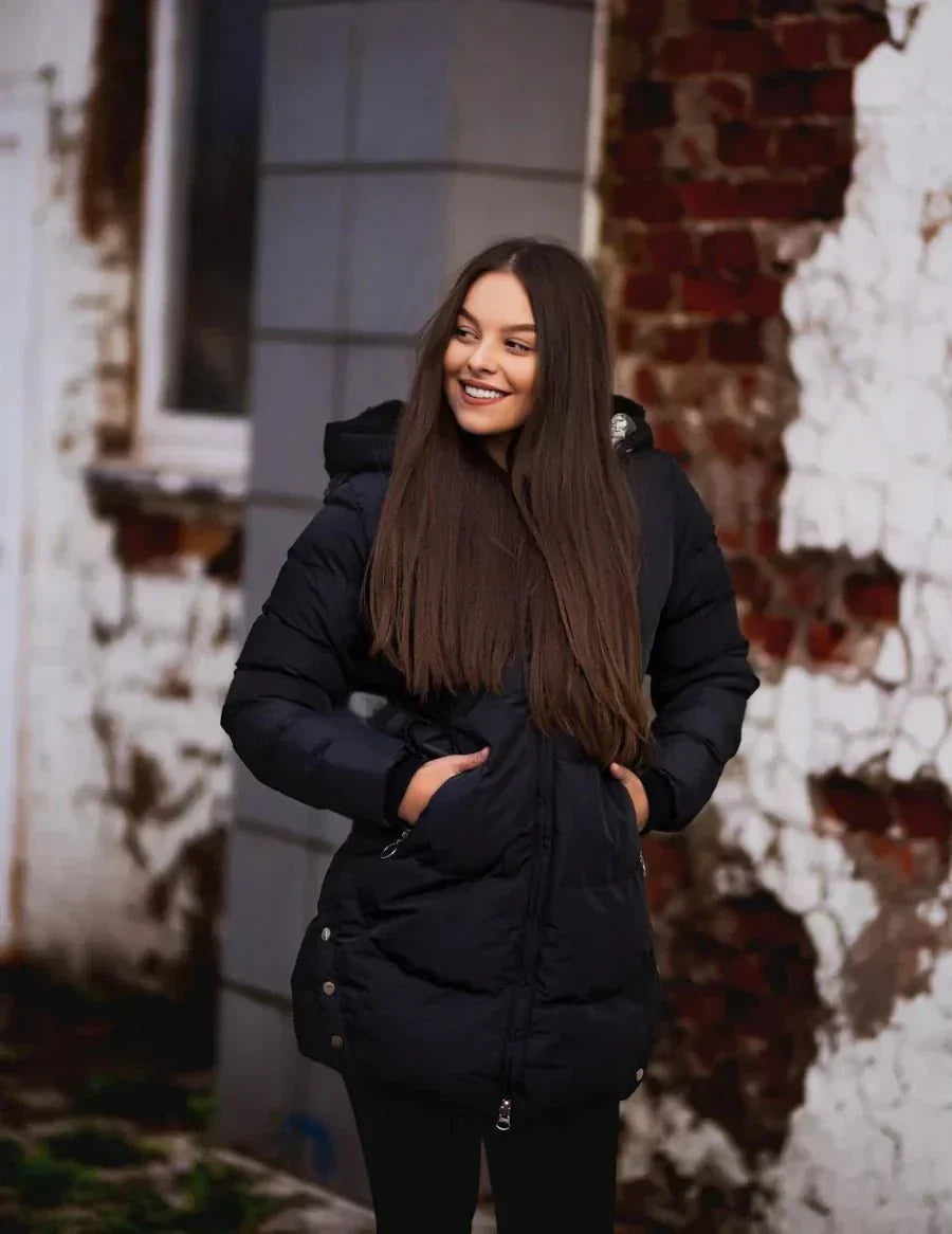 WW | Damen Langmantel Daunenjacke & Fleece-Futter Wärme und Eleganz