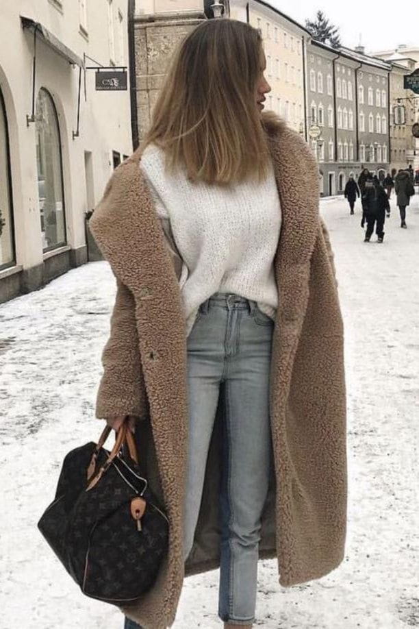 WW | Women's Winter Coat with Sheepskin Effect & Elegant Warmth