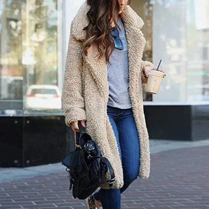 WW | Langer Teddy-Fell-Mantel Wärme & Eleganz Trend Winter
