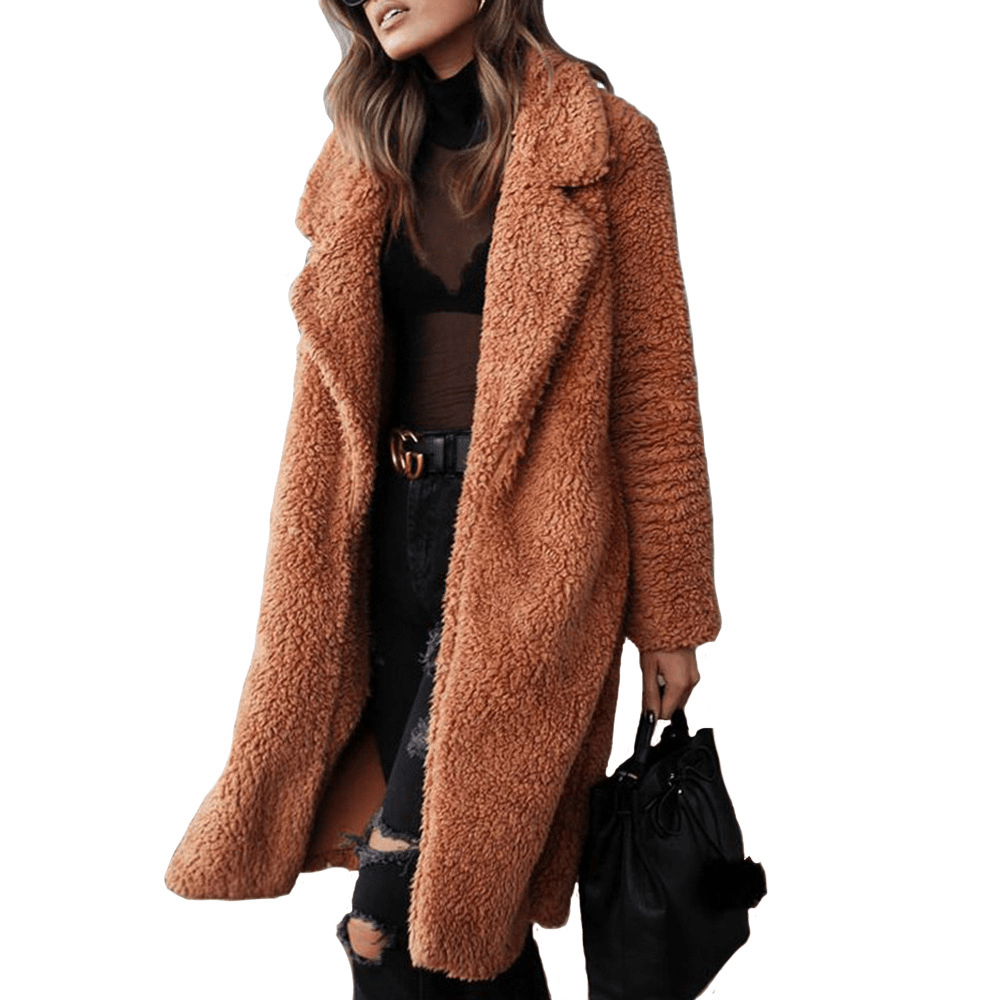 WW | Langer Teddy-Fell-Mantel Wärme & Eleganz Trend Winter
