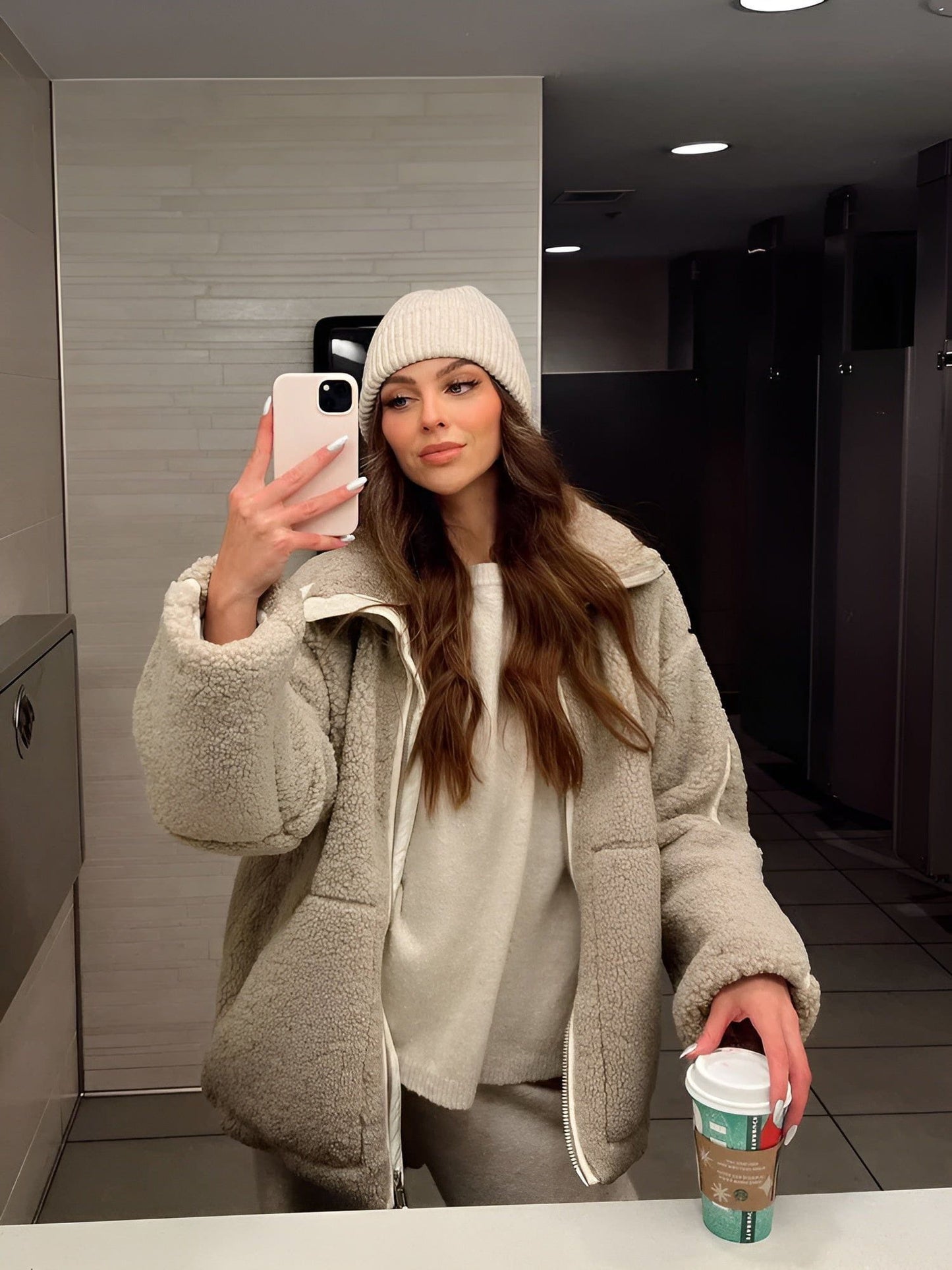 WW | Oversize & Ultra-Warm Sheepskin-Effect Cocooning Jacket