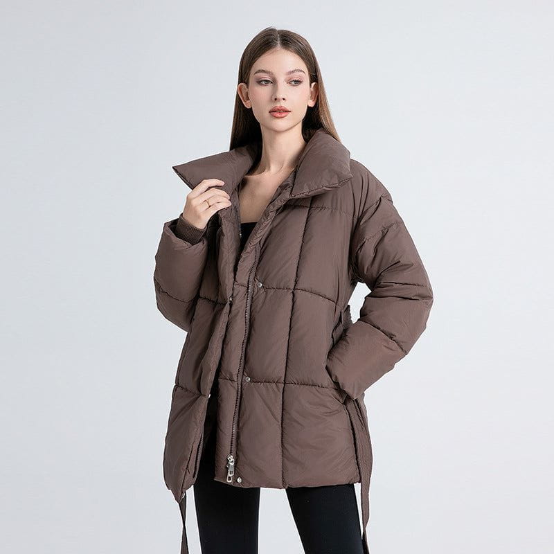 WW | Fitted Winter Down Jacket with High Collar Warm and Elegant