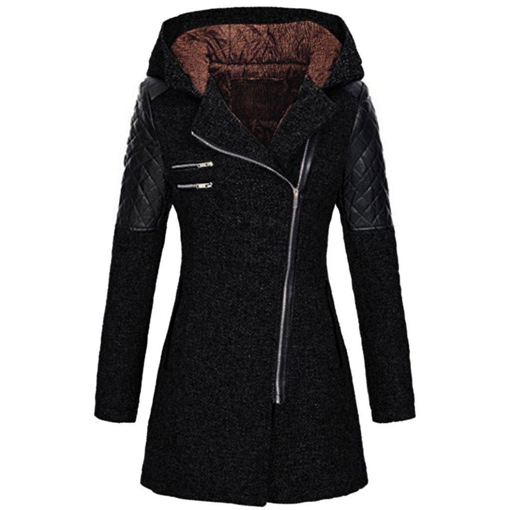 WW | Biker Winter Coat Made of Wool & Faux Leather Warm and Trendy