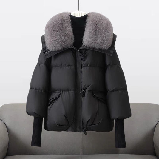 WW | Kurze Daunenjacke mit Ultra-warmem Pelzkragen & Eleganter Chic Winter