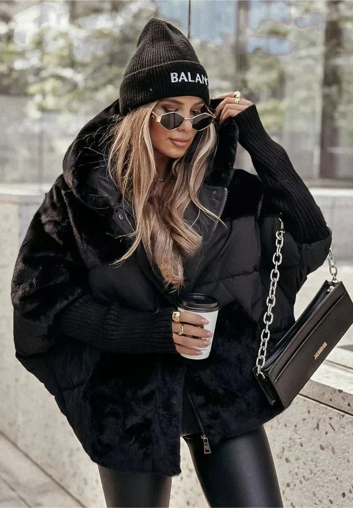 WW | Oversized Down Jacket Sheepskin-Effect & Quilted Warmth and Winter Style
