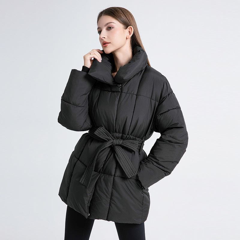 WW | Fitted Winter Down Jacket with High Collar Warm and Elegant