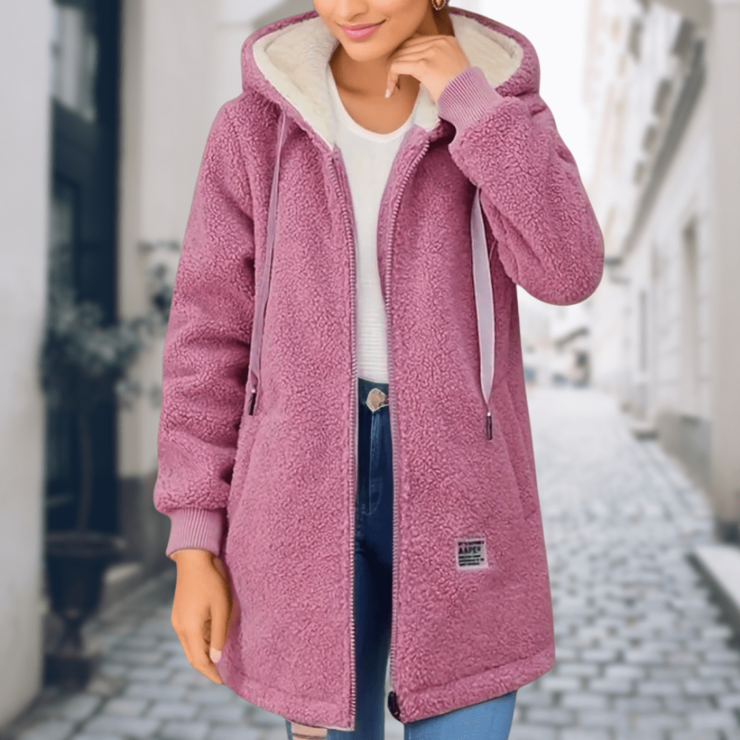 WW | Weicher & warmer Kapuzenfleece-Mantel Lässiger Stil
