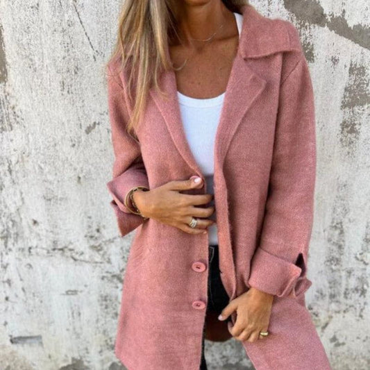 WW | Elegante & Komfortable Longjacke Mit Knöpfen Herbst-Winter