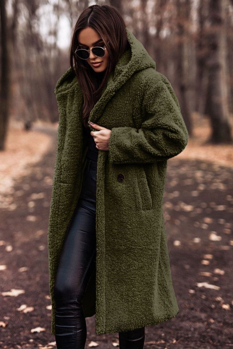 WW | Langmantel aus Weichem & Warmem Kunstpelz Eleganz im Winter
