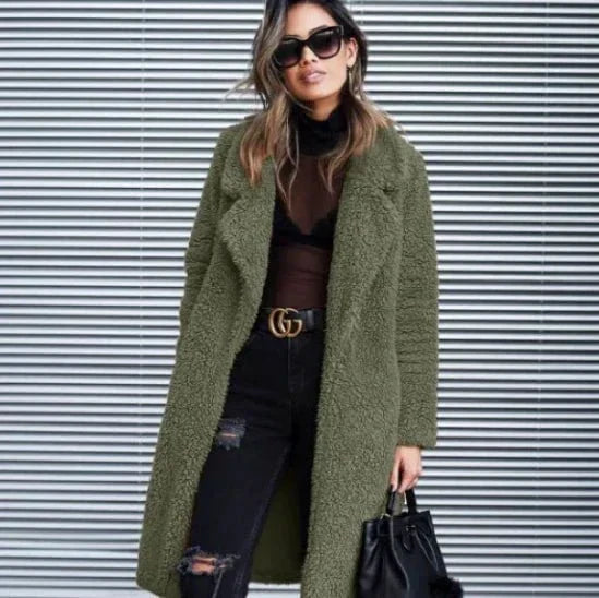 WW | Langer Teddy-Fell-Mantel Wärme & Eleganz Trend Winter