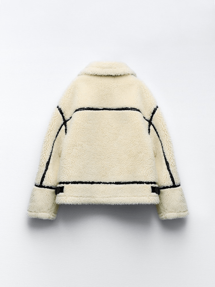 WW | Aviator Jacket Sheepskin Effect Warm & Trendy Casual Winter Look
