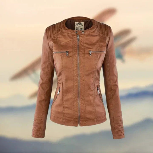 WW | Vintage-Eleganz und Charakter Kunstleder Fliegerjacke