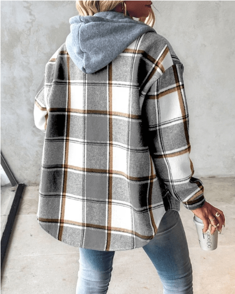 WW | Trendy & Comfy Plaid Hooded Shacket
