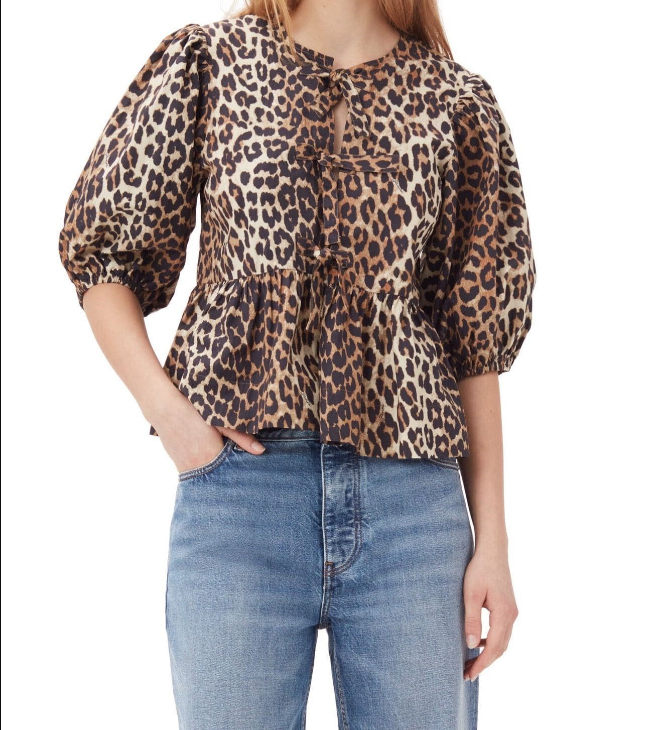 WW | Kurze Leopardenjacke mit Puffärmeln schick und trendy