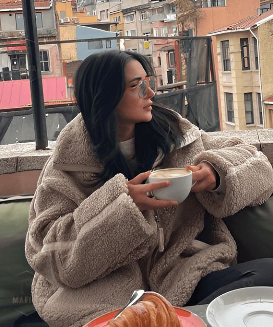 WW | Oversize & Ultra-warme Schafslamm-Effekt Jacke Cocooning