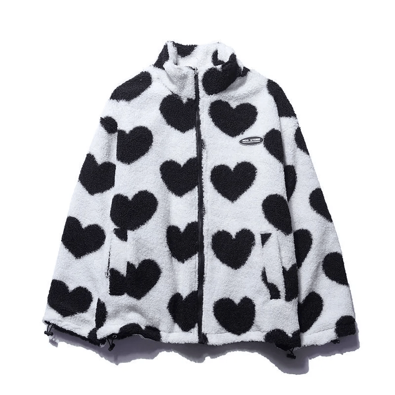 WW | Reversible Fleece Jacket Heart lining Warmth and Softness