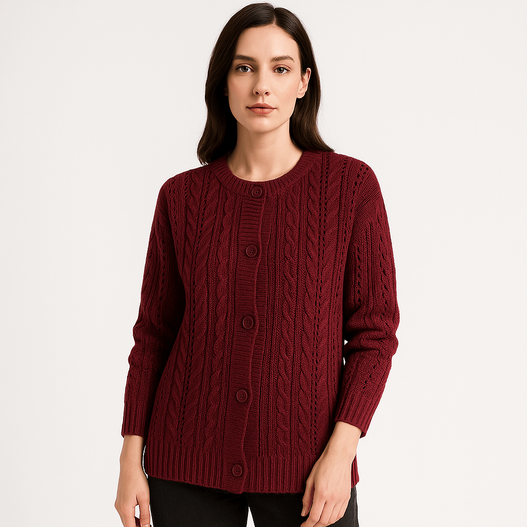 WW | Boho knitted vest with cables, airy, comfortable & elegant