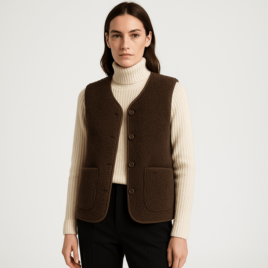 WW | Sherpa Sleeveless Vest Off-White Comfortable and Casual
